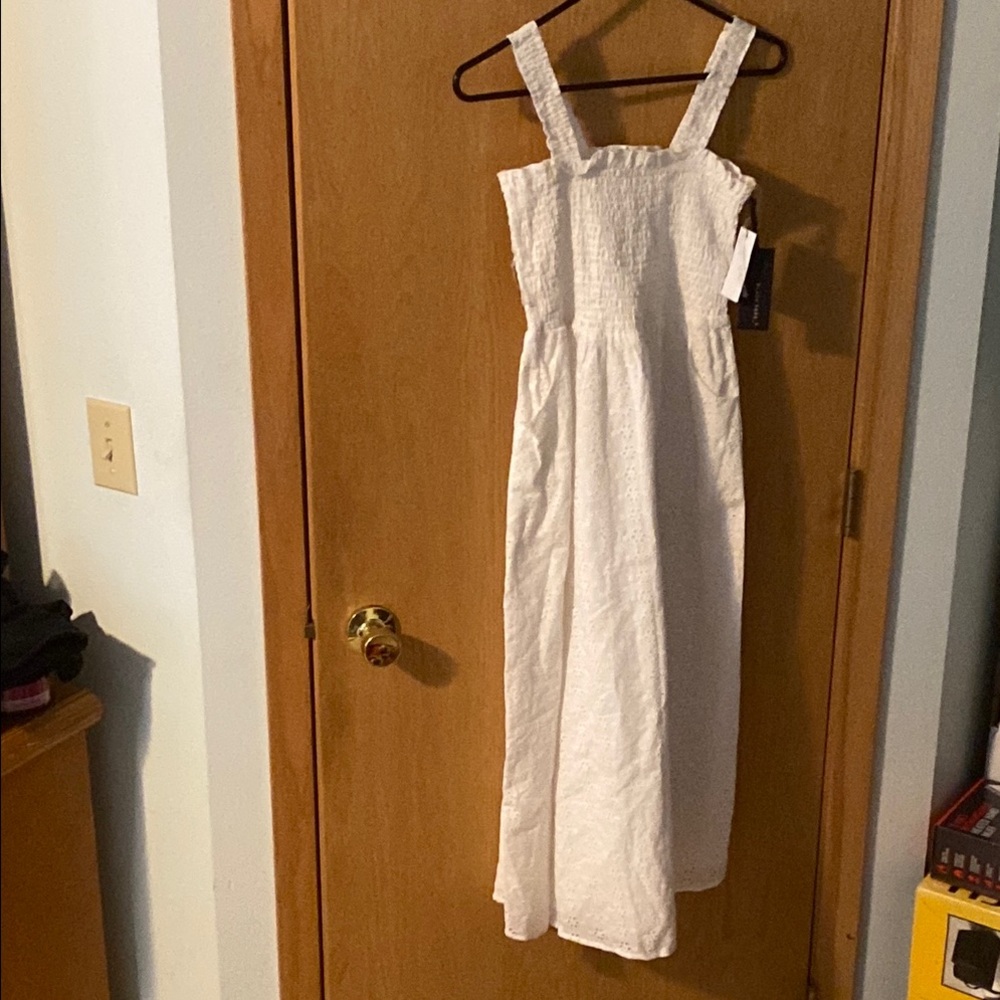 Black Tape White Sleeveless Square Neck Maxi Sundress